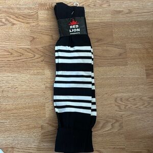 Red Lion Black White Striped Knee Socks Soccer Sports Uniform